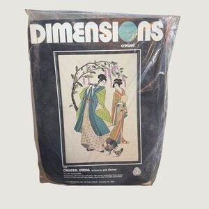 Vintage Dimensions Oriental Spring Crewel Kit 1076 Japanese 18x26 New